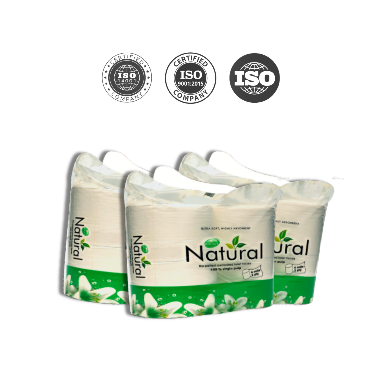 4 Pcs Plain Toilet Roll Multi Pack 1